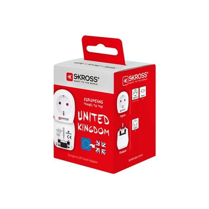 Adaptateur de voyage - ned - prise europe vers angleterre - femelle - intérieur - idéal voyages uk