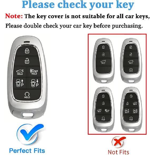 For Hyundai Key fob Cover Fit for 7 Buttons Hyundai Sonata Santa fe Tucson TPU Key Fob Case Protector