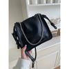 Niche design bag commuter new fashion texture pleated versatile autumn and winter shoulder messenger bag