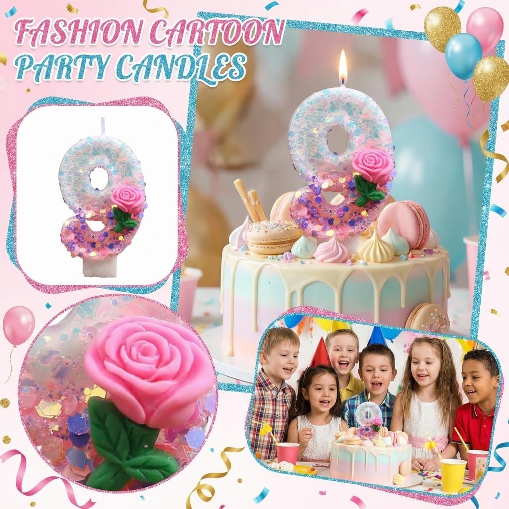 Fashion Cartoon Creative Birthday Candles Party Digital Candles