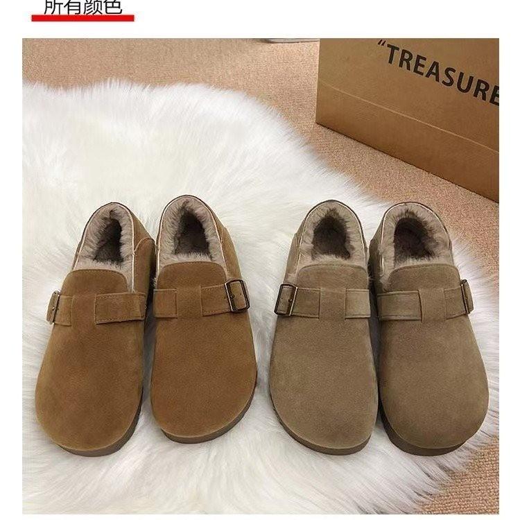 Birkenstocks Shoes New Snow Boots Autumn and Winter Piled Thickened Two Cotton Fluff Shoe Size