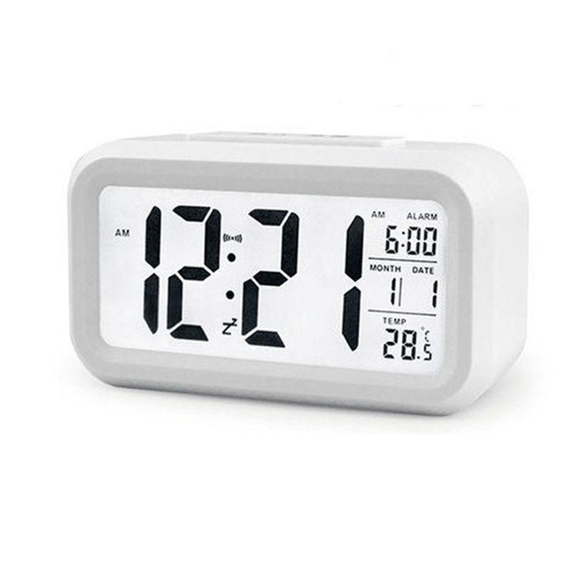 Digital Display Alarm Clock With Snooze Night Light Thermometer- Home Battery Operated