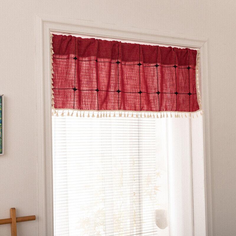 1PC Rod Pocket Half Short Curtain Tassels for Cafe Window Door Valance Drape Decor Home Interior Shade Window Drapes Cafe