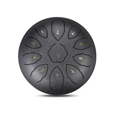 Hanpan Drum 8 pulgadas 11 Notas Tambor de Lengüetas Tambor de Lengüetas de Acero Instrumento de Percusión con Bolsa Libro de Música
