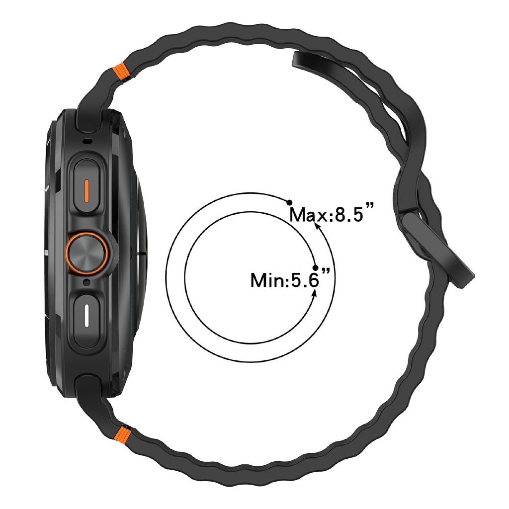 For Samsung Galaxy Watch Ultra 2 49mm/Watch Ultra 47mm Watch Band Wave Pattern Stitched Design Silicone Wrist Strap
