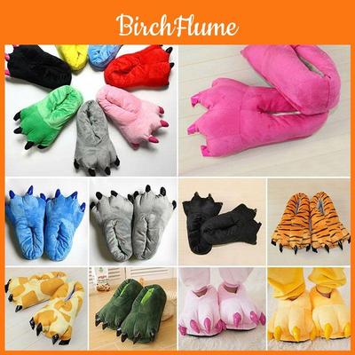 Pantufas Cosplay de Dinossauro Aconchegantes Com Sapatos de Patas de Pelúcia Macia Para Aquecimento de Inverno