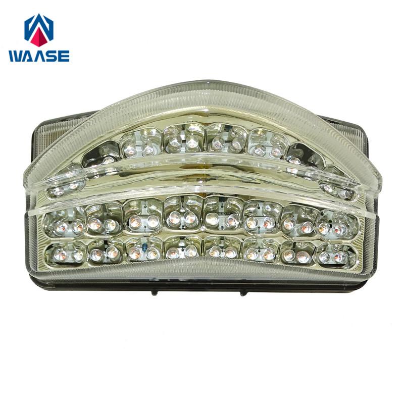 

waase For Honda CBR600F4i CBR 600 F4i 2001 2002 2003 Chrome Rear Tail Light Brake Turn Signals Integrated LED Light Clear Lens