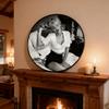 Klassisches Schwarz-Weißes Rundes Rahmenfoto - Feine Druckporträt Ein Schönes Zuhause Dekoration Ideal für Schlafzimmer Schönheitszimmer & Wohnraum