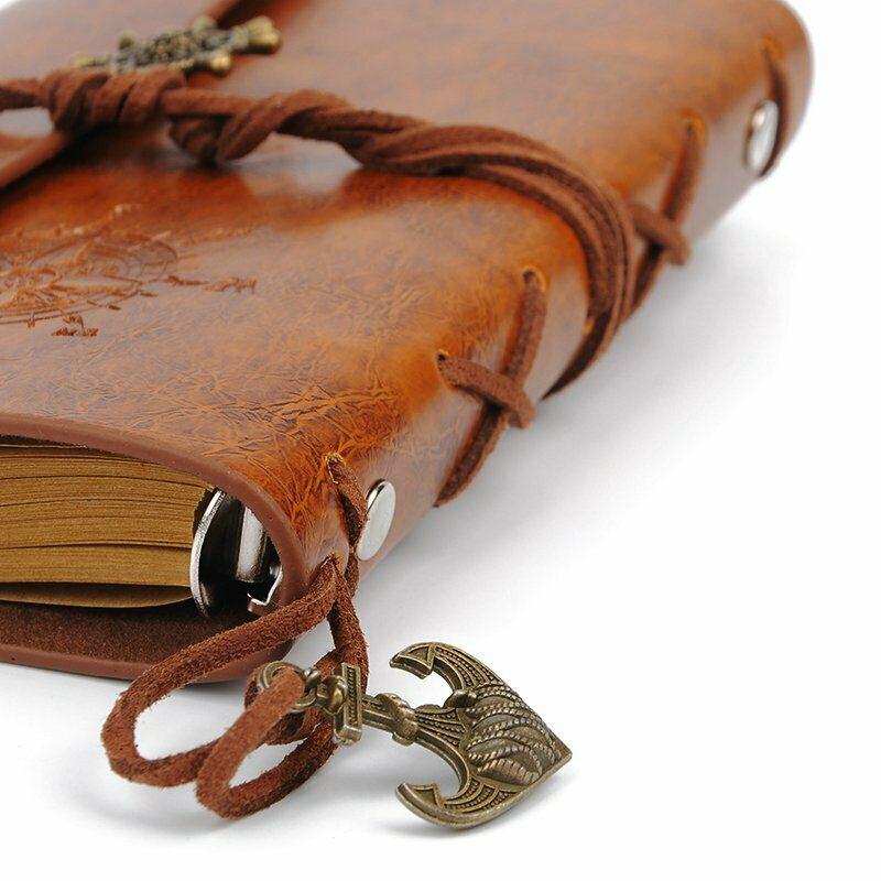 New A6 Vintage Pirate Ship Notebook Diary Leather Loose Leaf Book Travel Journal