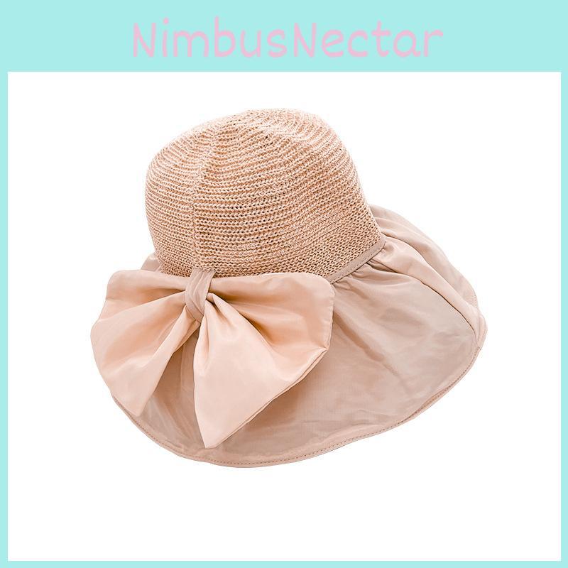 Classic Bowknot Sun Hat With Large Brim And Upf50+ For Womens Outdoor Fashion