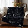 Night Snow Texture Cartoon Anime Print Flannel Blanket Soft Warm Throw for Kids Bedroom Sofa Christmas Office Car