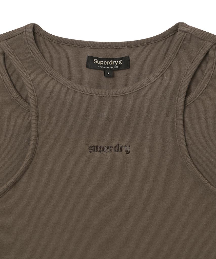 Syupeodeulai Women'S Layered Slim T-Shirt Brown Sdfiscq47Brw