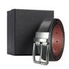 eather in uckle Belt en's Belt ift Box owhide Men's Business Casual Jeans ouble-ided Simple Belt