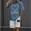 Simple Street Fashion Men's Short Sleeve Suit Outdoor Crew Neck Top Tee Casual Comfortable Shorts Men's T-shirts Clothing Suits