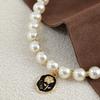 Pet Cat Collars Pearl Rose Pendant Necklace Cat Dog Pearl Collar Pet Pendant Cute High Beauty Retro Decoration Teddy Dog Collar