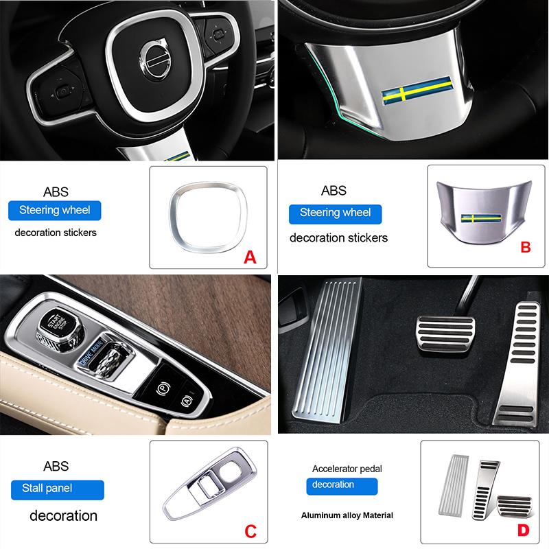 ABS/stainless steel for volvo v90 s90 Accessories 2017 2018 Car Decoration Sticker Interior Moulding