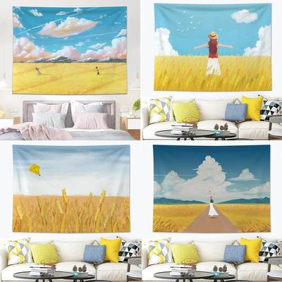 Rice Field Scenery Wall Decor Tapestry Home Living Room Tapestry