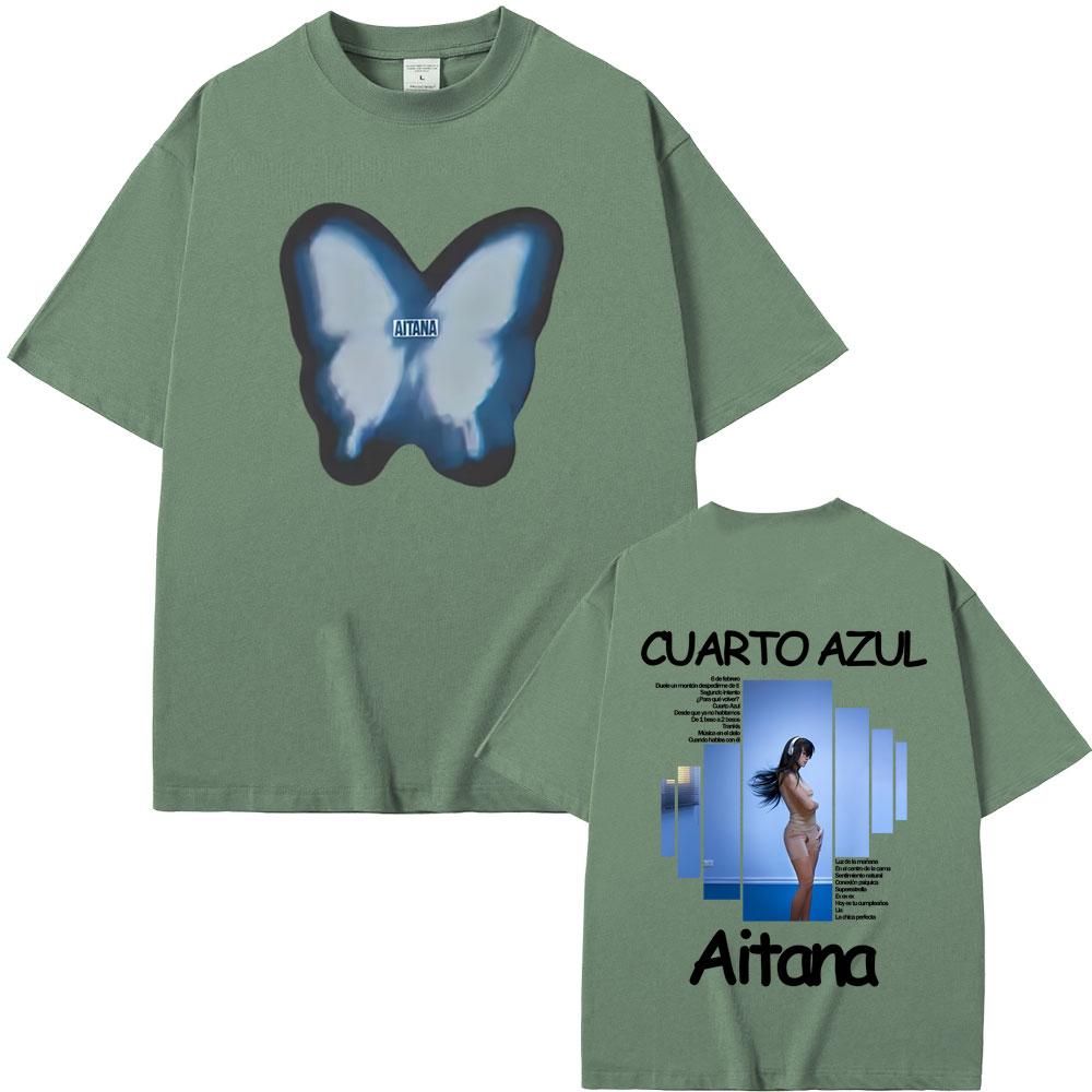 

Hot Sale Singer Aitana Cuarto Azul Album Graphic Tshirt Men Women Fashion Pop Music T Shirts Cotton Casual Oversized Tshirts 4XL