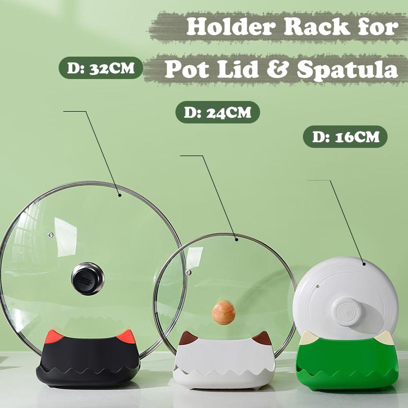

Multifunctional Pan Pot Lid Holder Stand Rack Spoon Rest Pot Lid Spatula Soup Spoon Storage Shelf Kitchen Accessories Gadgets 1 pcs