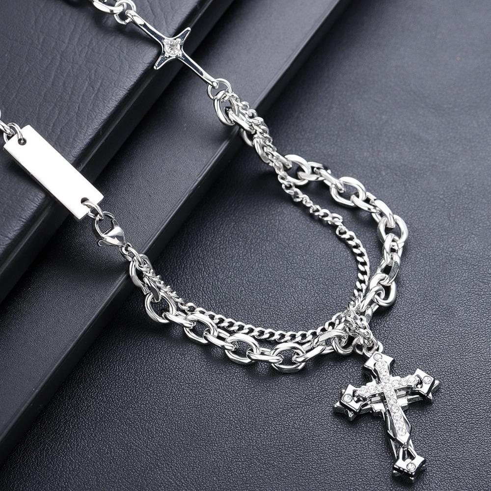 Kreuzkette Herren Titanstahl Nicht Verblassend Hochwertiges Gefühl Vielseitiges Persönlichkeitsdesign Sommer Accessoires Damen Trend Einfacher Schmuck