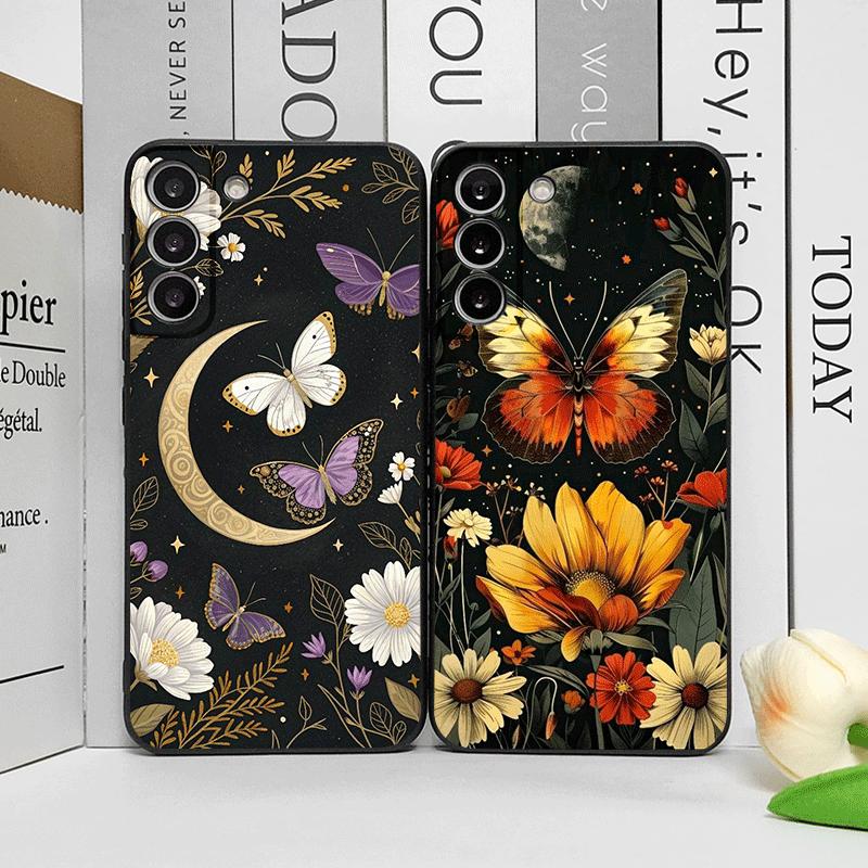 Aesthetic Moon Butterfly Flower Phone Case for OPPO Reno 13 12 F 11 10 Pro Plus A58 A79 Find X5 X3 Lite X8 X7 Frosted Soft Cover