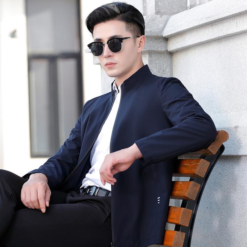 Futing Men's Windproof Stand Collar Jacket