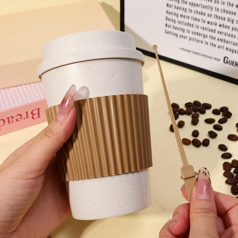 4/1PCS Portable Reusable Coffe Cup Portable Outdoor Travel Mug Heat Insulated Tea Coffee Cup 470ml Hotel Cup With Silicone Lids