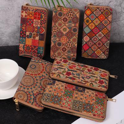 PU Long Wood Grain Large-capacity Multi-card Slot Personality Literary Retro Wood Grain Women's Wallet