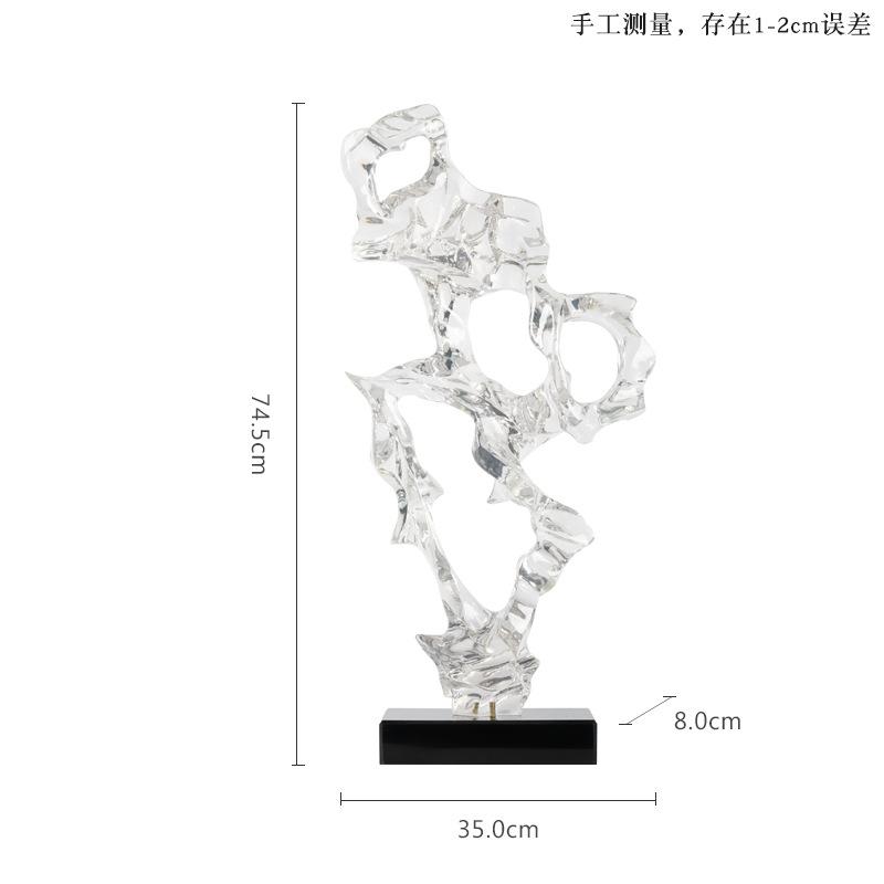 Light Luxury Resin Floor-to-ceiling Sculptures Modern Home Decor Hotel Lobby Statue Ornaments Porch Transparent Art Decoration