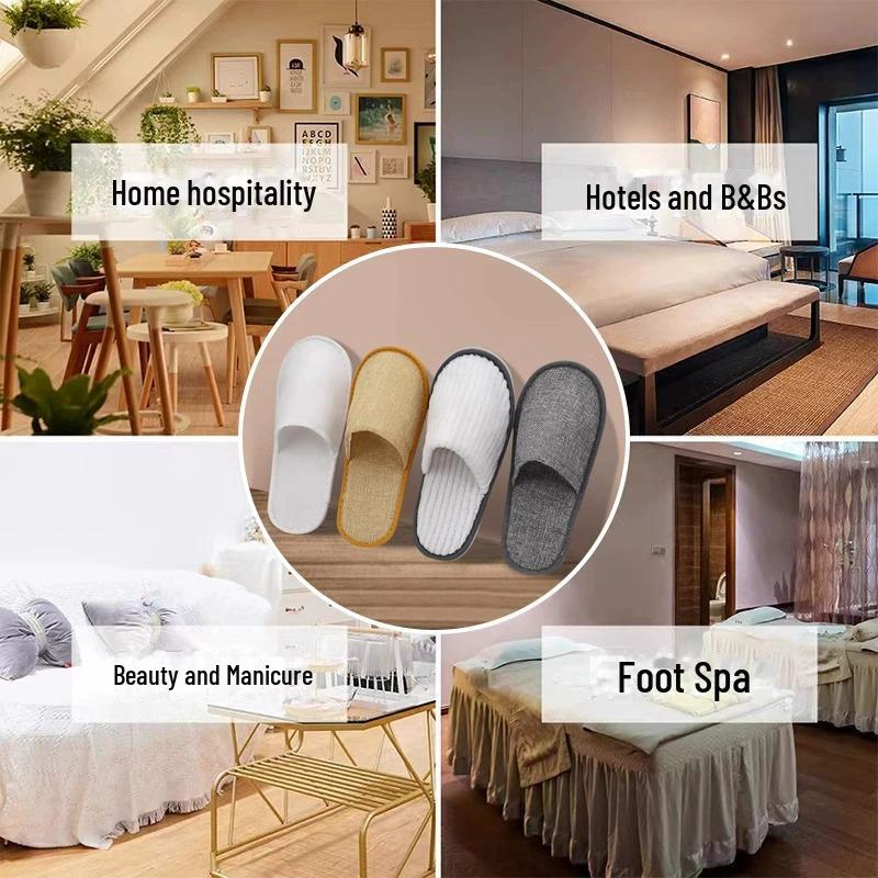 Verdickte Korallenfleece Rutschfeste Einweg-Hausschuhe für Hotels, Pensionen und Reisen