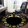 1pc Winter Wonderland Chair Carpet for Office, Indoor Non Slip Washable Polyester Fiber Carpet,