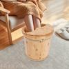Wooden Wood/Brown Footbath Bucket,40*40cm Round Edge/Carbonization Footbath Bucket  Floortanding for Home,Foot Spas