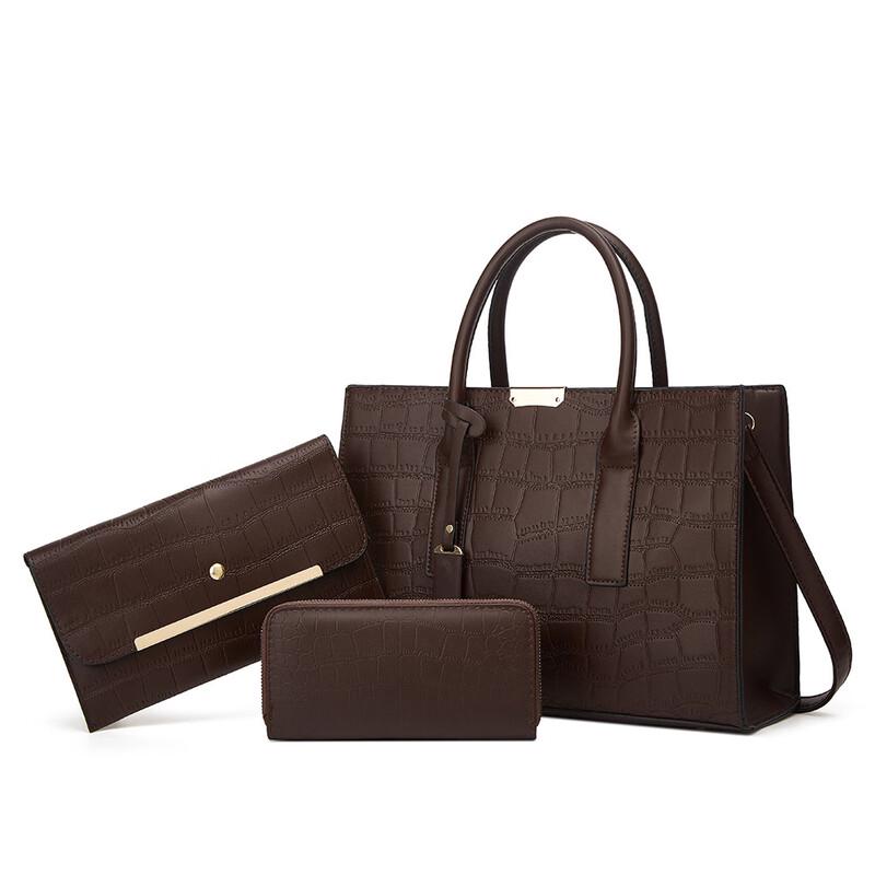 Fashion Crocodile Pattern 3-Piece Handbag Set
