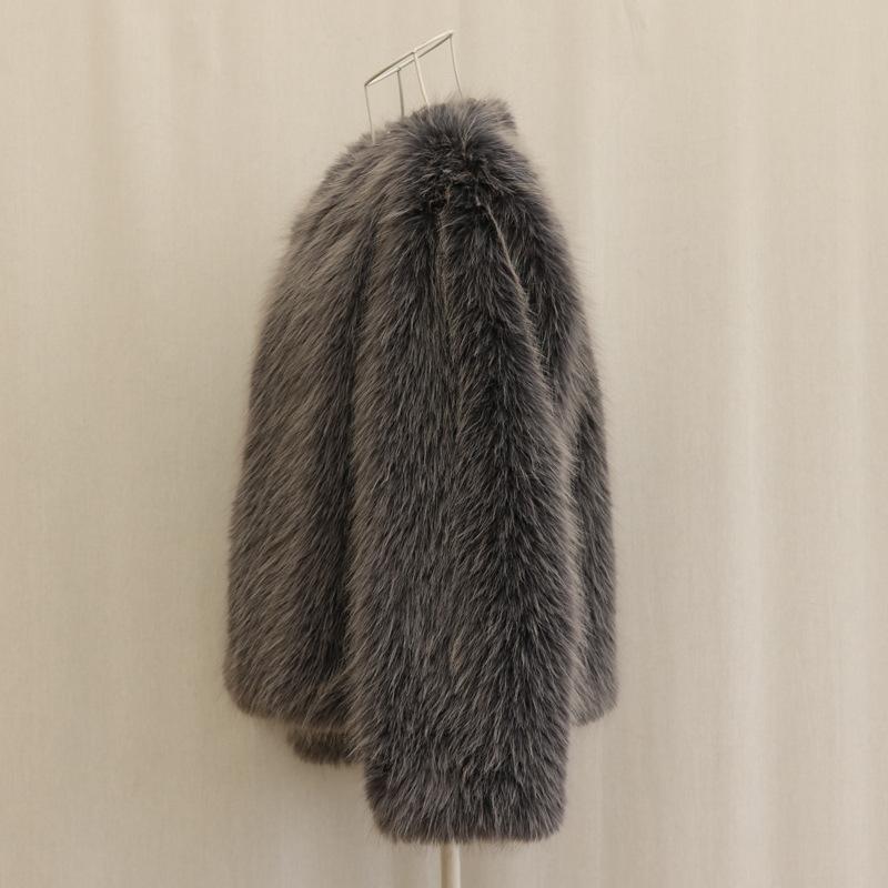 Autumn and Winter New Fox Fur Coat Short Slim Wool Fur Coat Casual Jacket