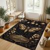 Golden Mandala Theme Soft Crystal Velvet Rug Custom Name & Text Print Non Slip Floor Rug for Bedroom Living Room