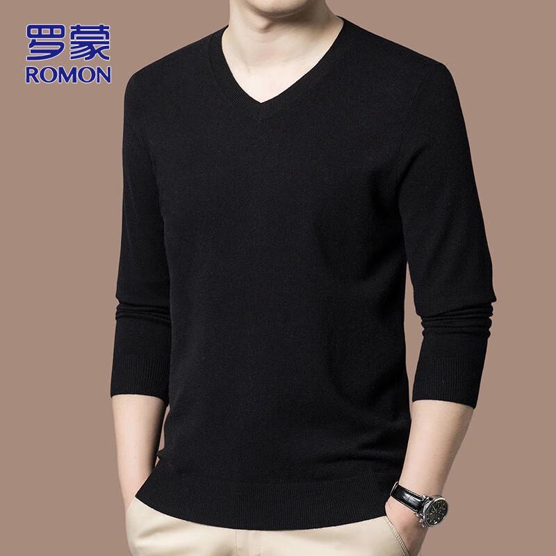 ROMON Men's V-Neck Knit Sweater