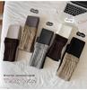 Trendy Girls' Fleece-Lined Cable Knit Patchwork Leg Warmers - Thick Lambswool Vertical Stripe Warm Pants