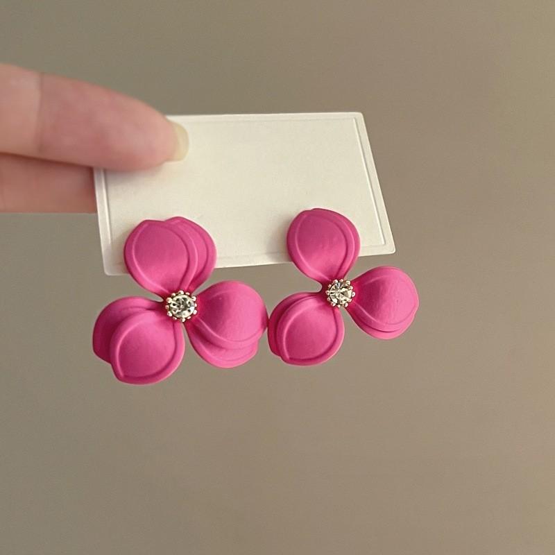 Pinkdudu Vintage Flower Rose Zinc Alloy Earrings Simple Trendy Stud Earrings Women Jewelry PD2368