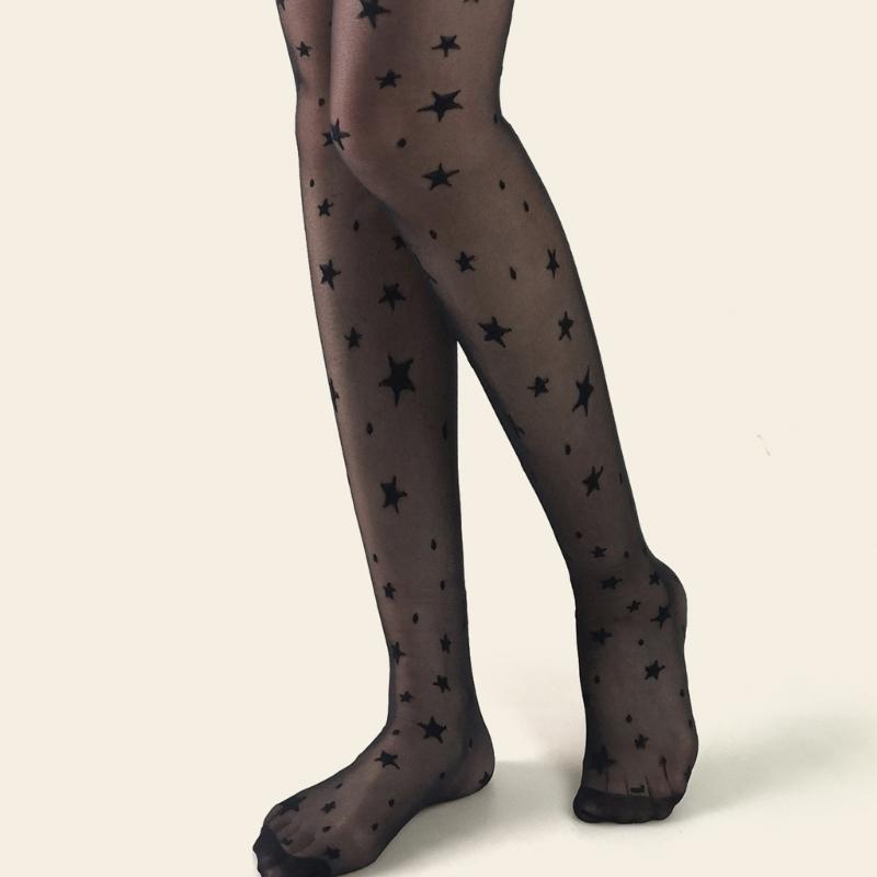 Thin Star Embroidery Pantyhose Cute Pattern Tights for Women Fashion Stockings Perfect For Layering Outfits