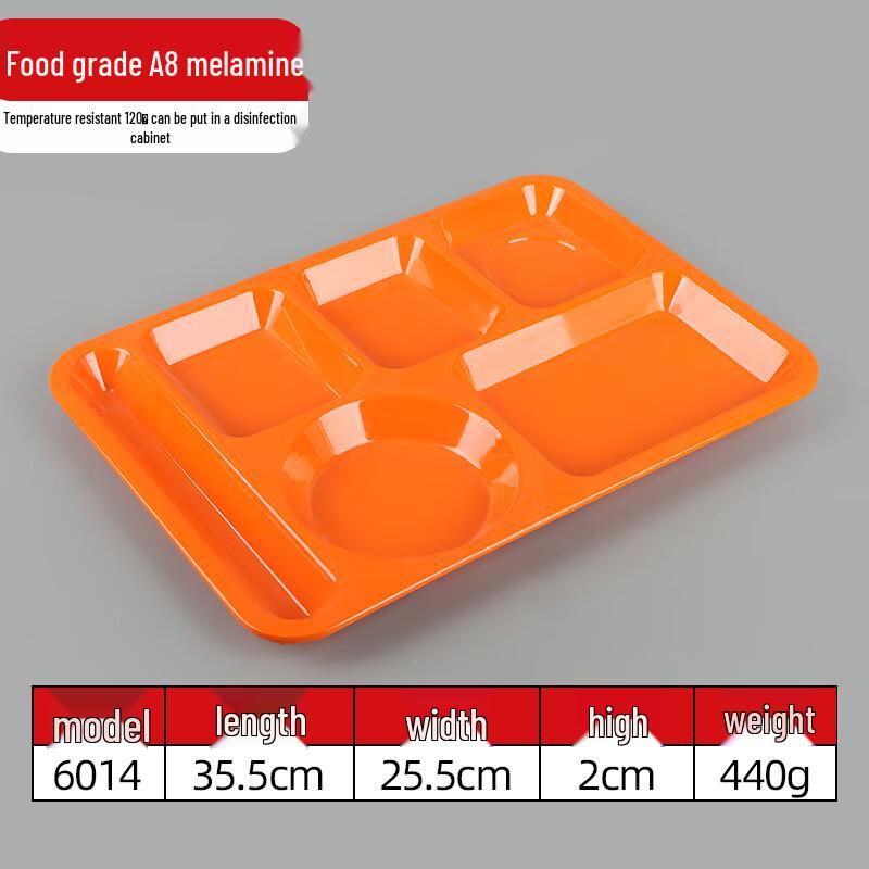 Rectangular Melamine Divided Canteen Tray