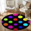 Nordic Round Abstract Multicolor Accent Rug, Non-Slip Floor Mat for Kids Room