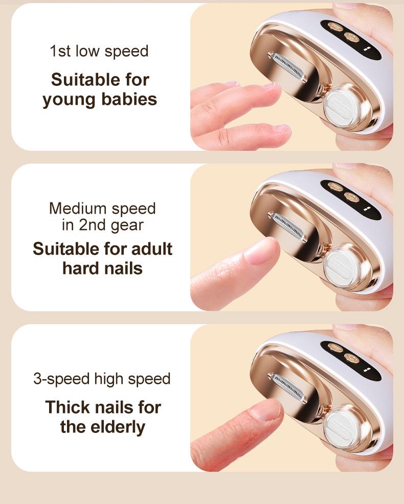 All-in-One Automatic Electric Nail Clippers for Babies & Children with Anti-Splash Polishing and Grinding Features