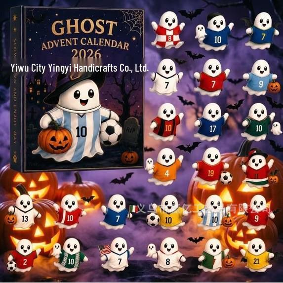 2026 Halloween Witch, Ghost & Goblin Countdown Calendar with Acrylic Pendant Blind Box