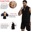 Men Sauna Suit Zipper Design Tummy Control Vest Sleeveless Stand-up Collar Shapewear Sweat Multi-functional Jacket Heat Trapping Body Shaper