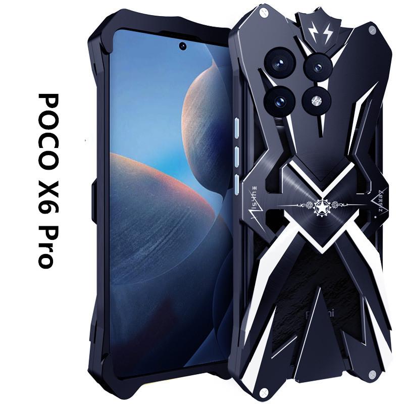 

For POCO F6 Pro Zimon Luxury New Thor Heavy Duty Armor Metal Aluminum Phone Cases For POCO F6 F5 Pro POCO X5 X6 Pro funda Cover