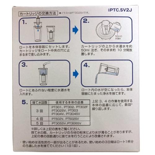 Genuine Toray Replacement Cartridges for TORAY PTC.SV2J Jug-Style Water Purifiers, High Removal Type, Pack of 2, Compatible with All Products Starting