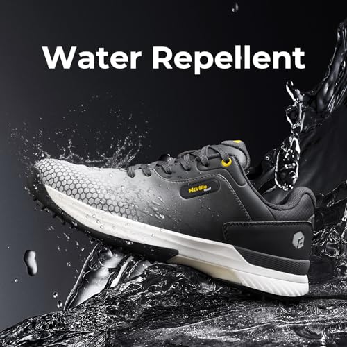 FitVille Men's Wide Golf Shoes, Sizes 2E and 4E, Lightweight Golf Sneakers with Spikes