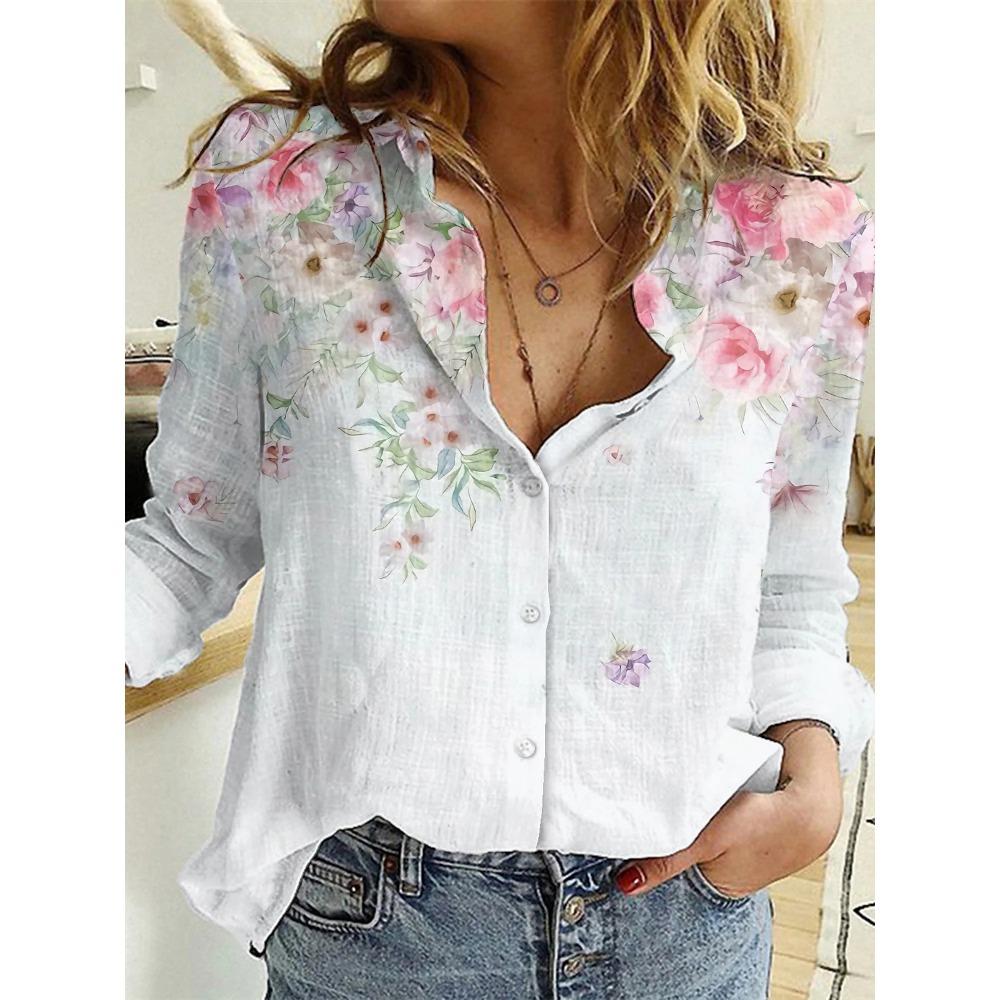 Temperament Loose Blouse Fashion Casual Woman Shirt Elegant Long Sleeve Shirt Woman Holiday Weekend Top