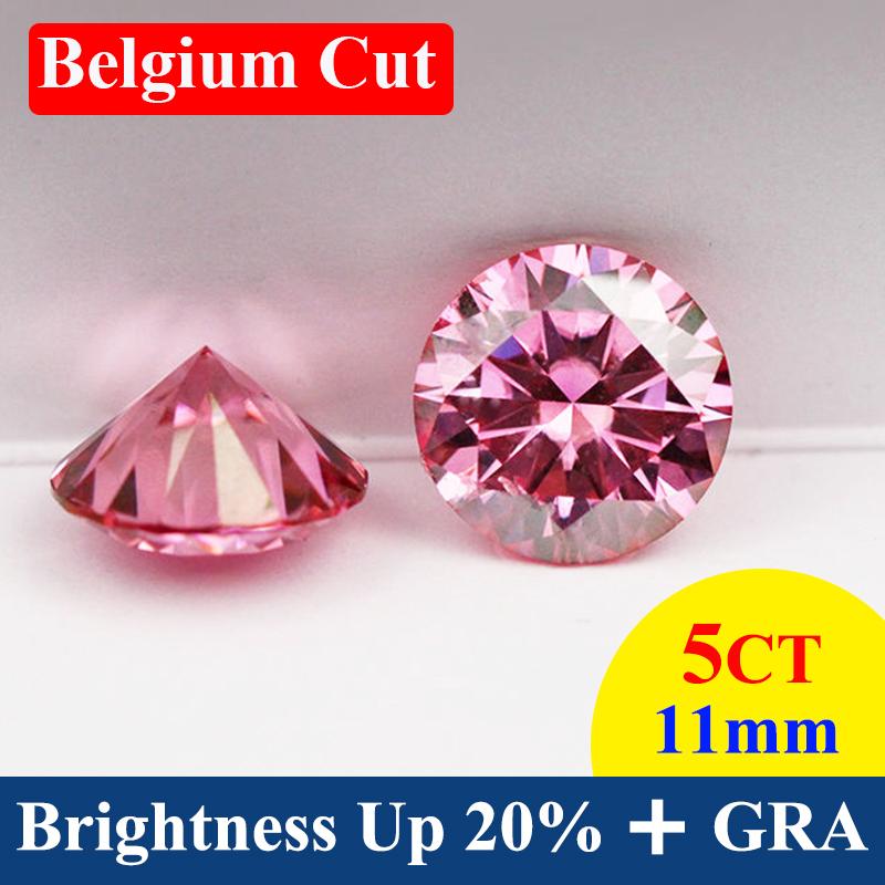 [USA Standard ] Top Belgium Cut Moissanite Stone Pink 0.1ct-5ct Gemstones Lab Grown Diamond Moissanite Loose Stone With GRA