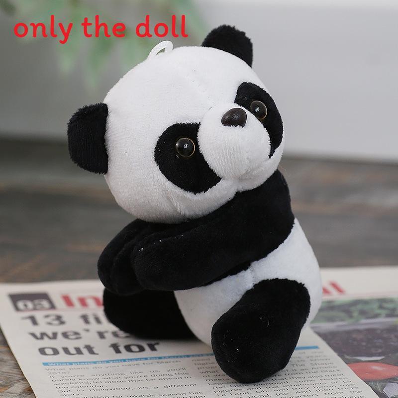Small Plush Panda Toy With Short Plush Fabric For Childrens Gift And Play